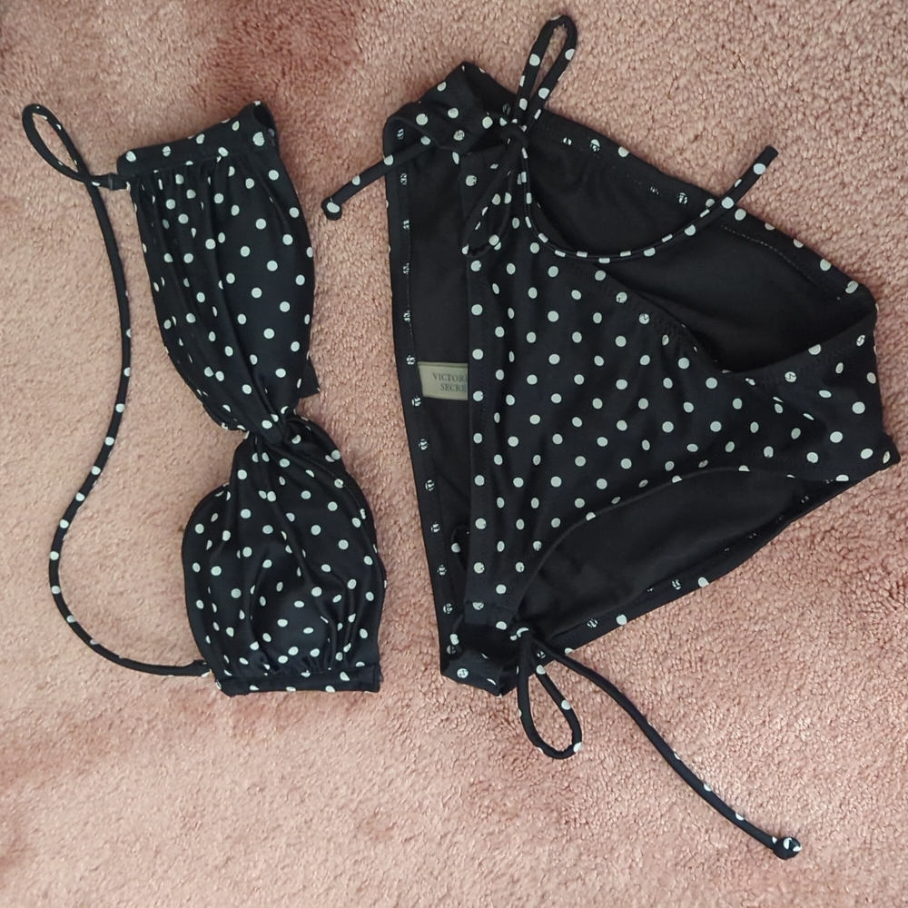 Victoria's Secret Black Polka Dot Bikini